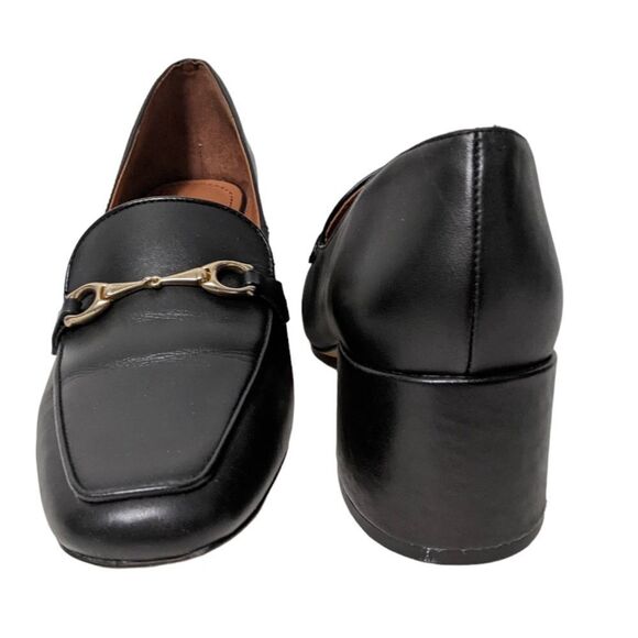 COACH Nia Leather Horsebit Heeled Loafer Pumps 8 - Picture 2 of 12
